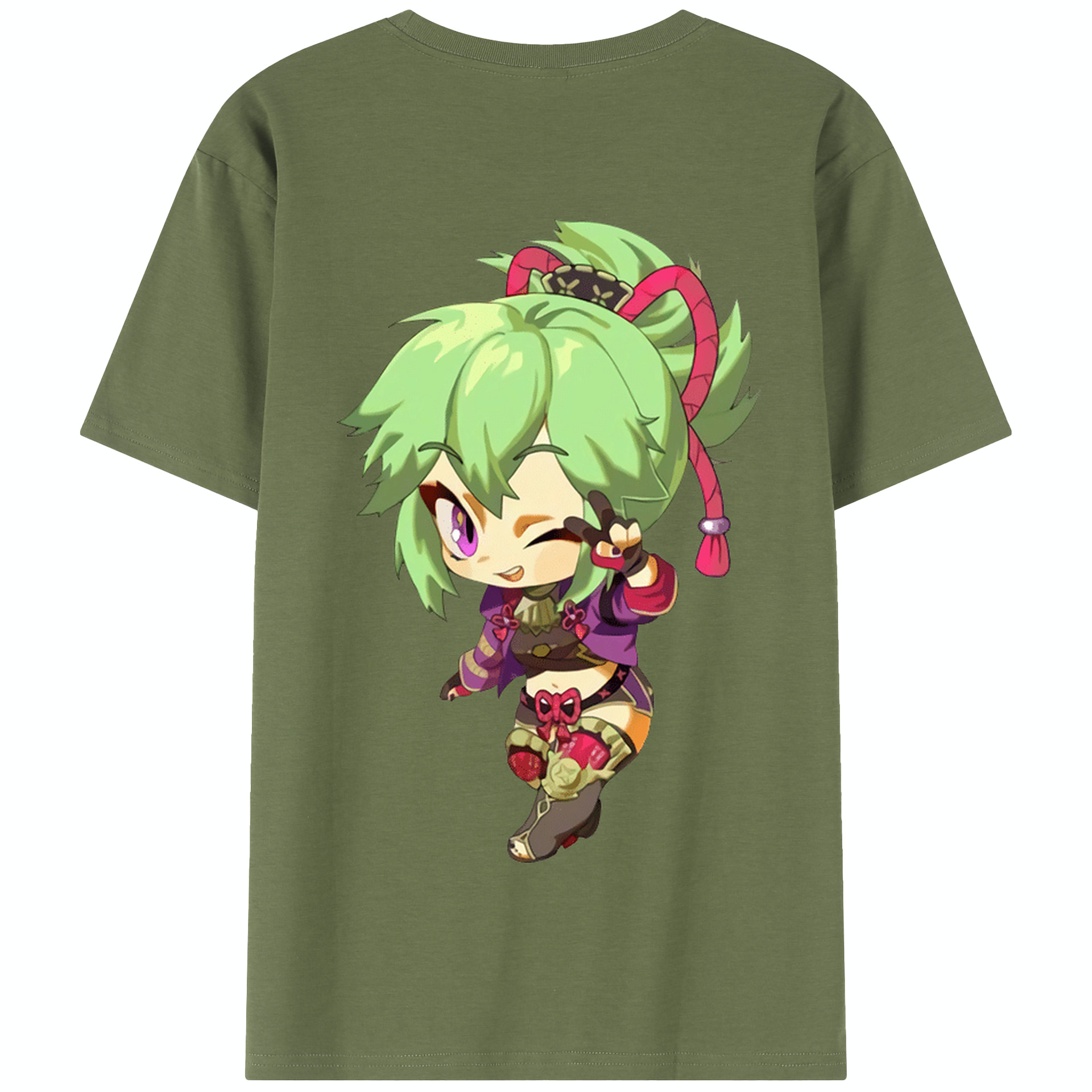 げんし神  久岐忍 くき しのぶ genshin Kuki Shinobu 綿100％半袖Tシャツ（背面プリント）